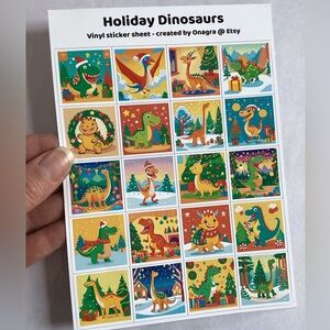 3 /💲20 Stickers! Holiday Dinosaur stickers